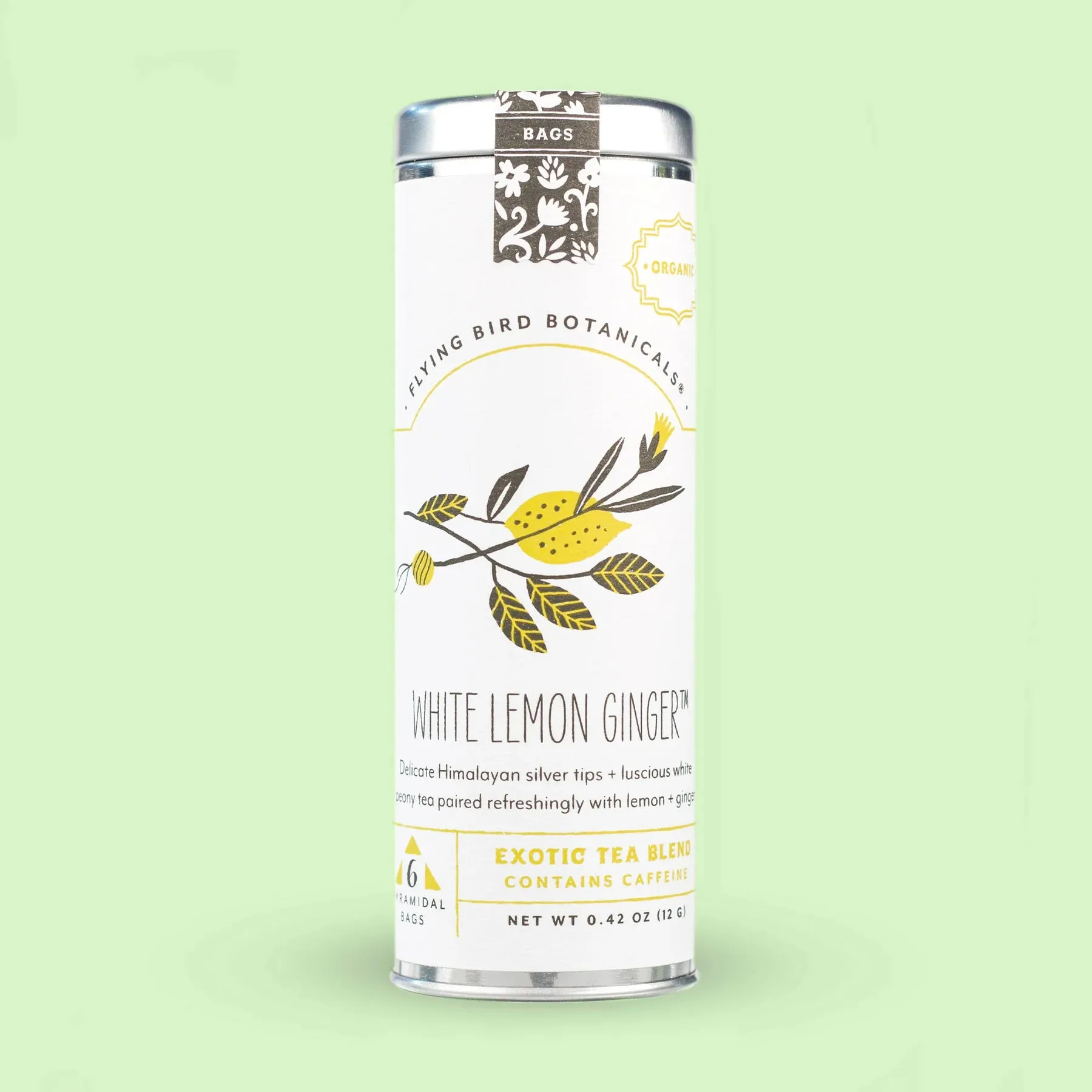 6- Bag Tin: White Lemon Ginger