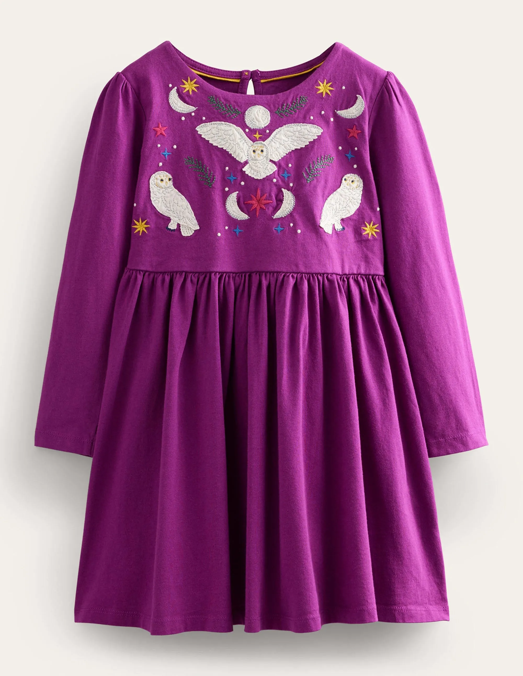 Appliqué Jersey Dress-Chrysanthemum Purple