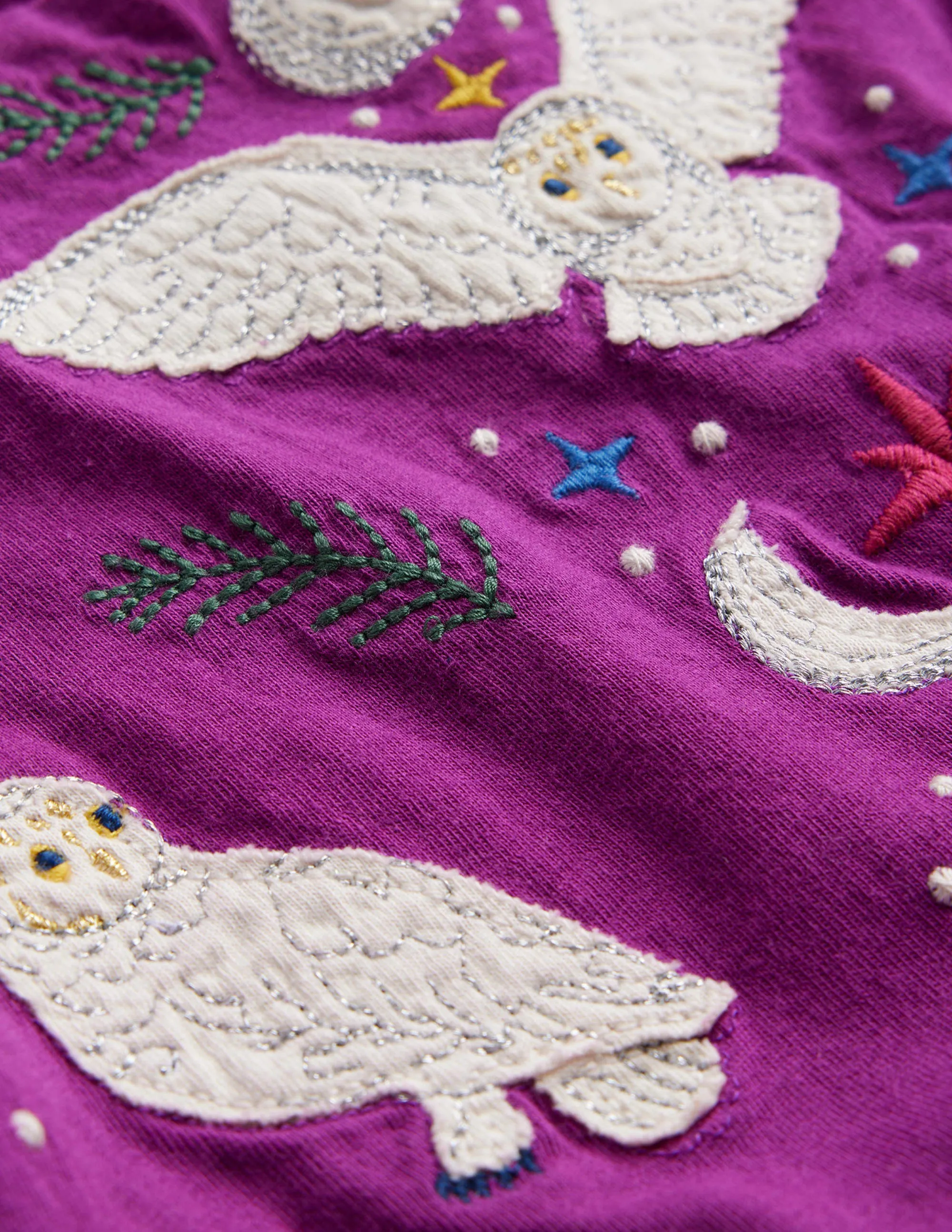 Appliqué Jersey Dress-Chrysanthemum Purple