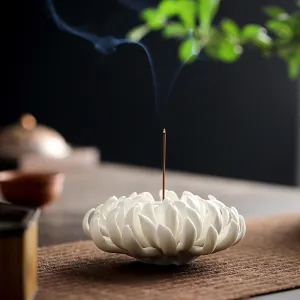 Chrysanthemum Ceramic Incense Burner