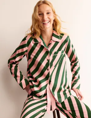 Cotton Sateen Pyjama Shirt-Ceylon Yellow, Tiger