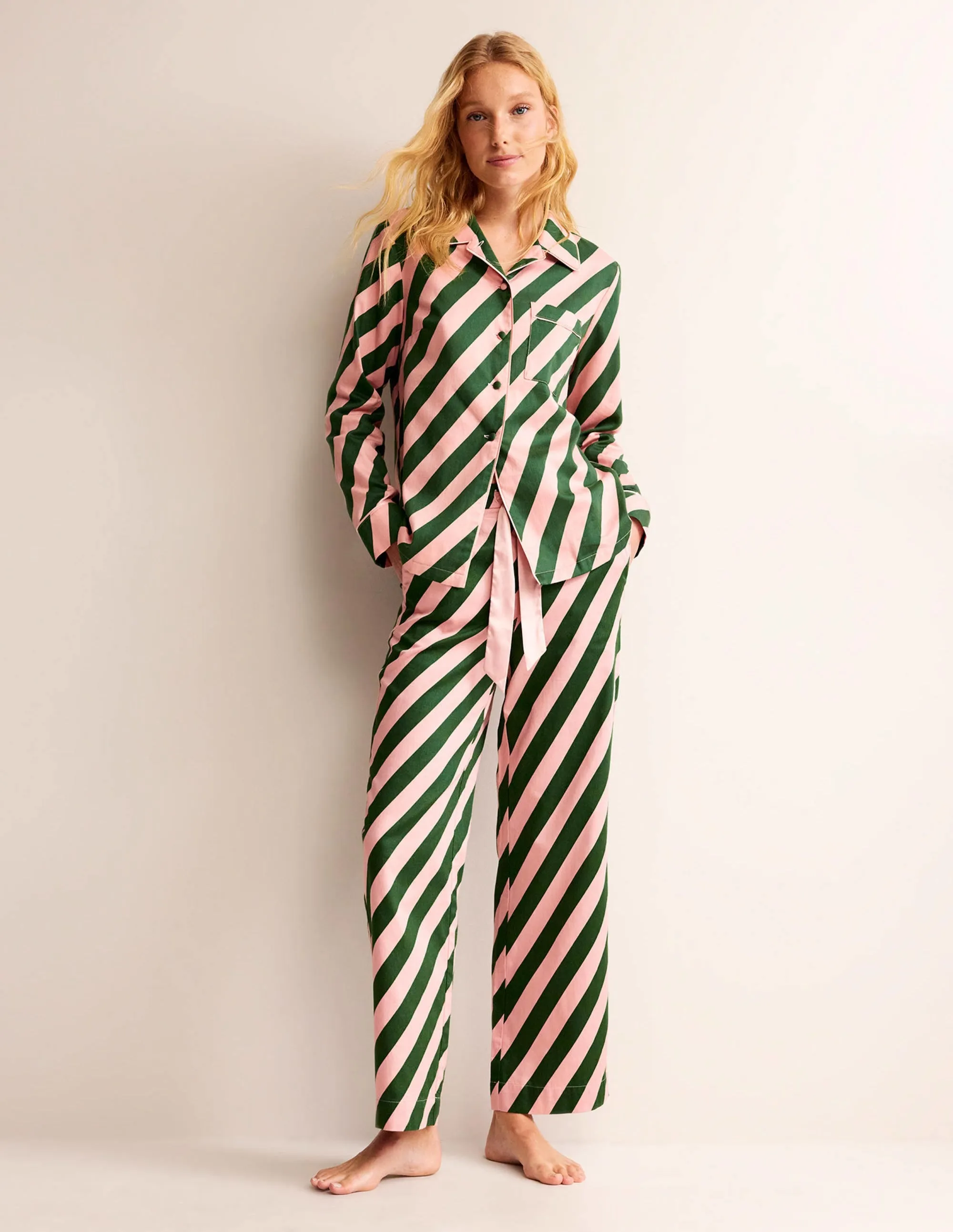 Cotton Sateen Pyjama Shirt-Ceylon Yellow, Tiger