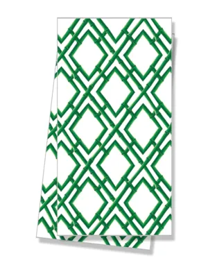 COTTON TEA TOWEL | GREEN BAMBOO TRELLIS