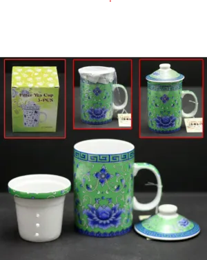 Green lotus tea mug