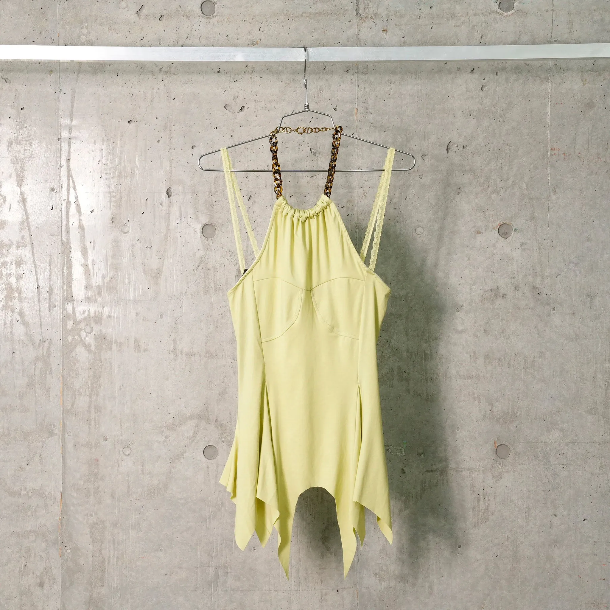 HALTER NECK GATHERED TOP / GINGER