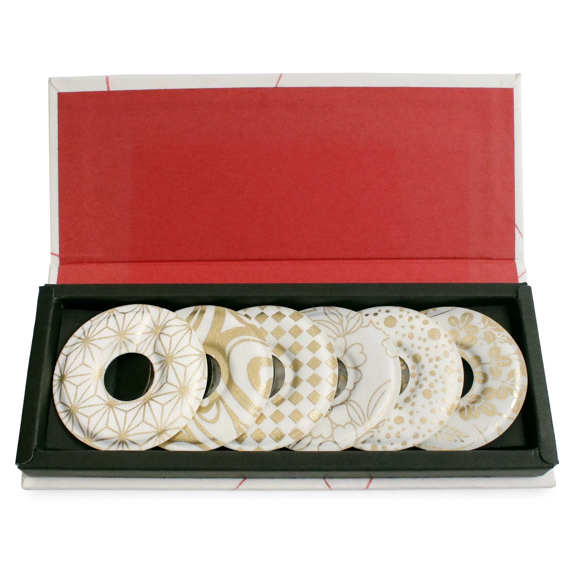 Kinsai Glass Marker - 6 Set Gift Box,Gold,Silver