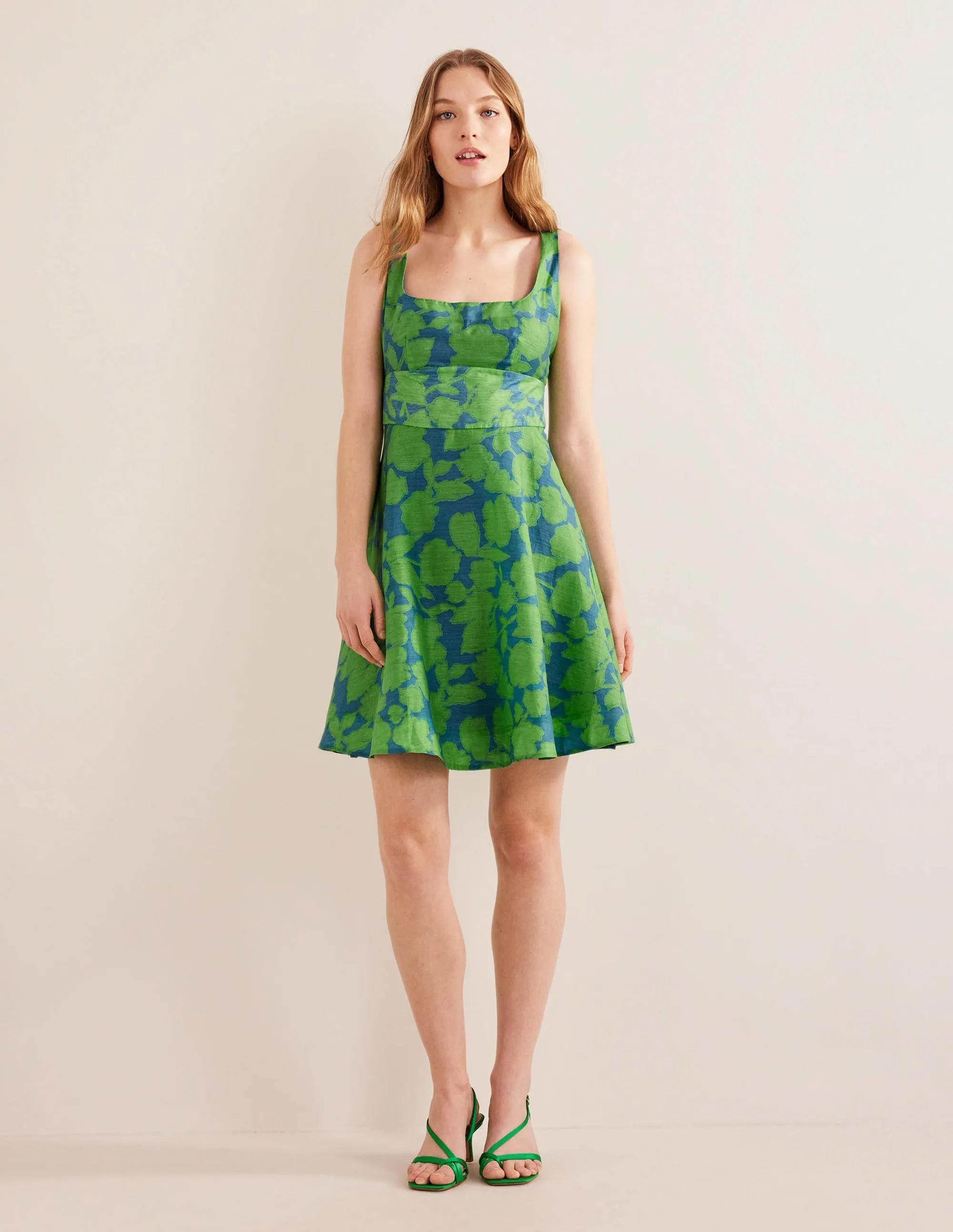 Organza Mini Dress-Jasmine Green, Windsor Bloom