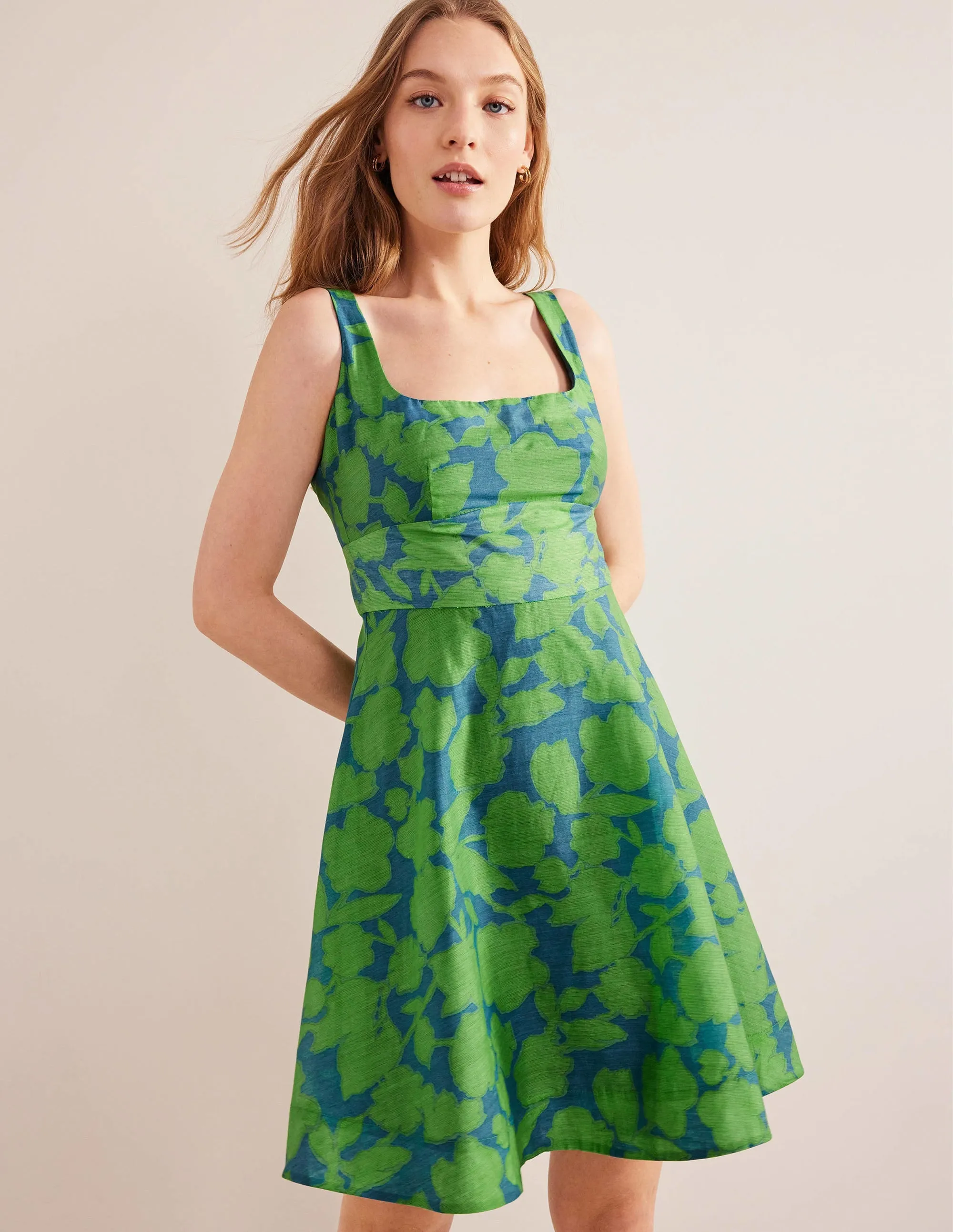 Organza Mini Dress-Jasmine Green, Windsor Bloom