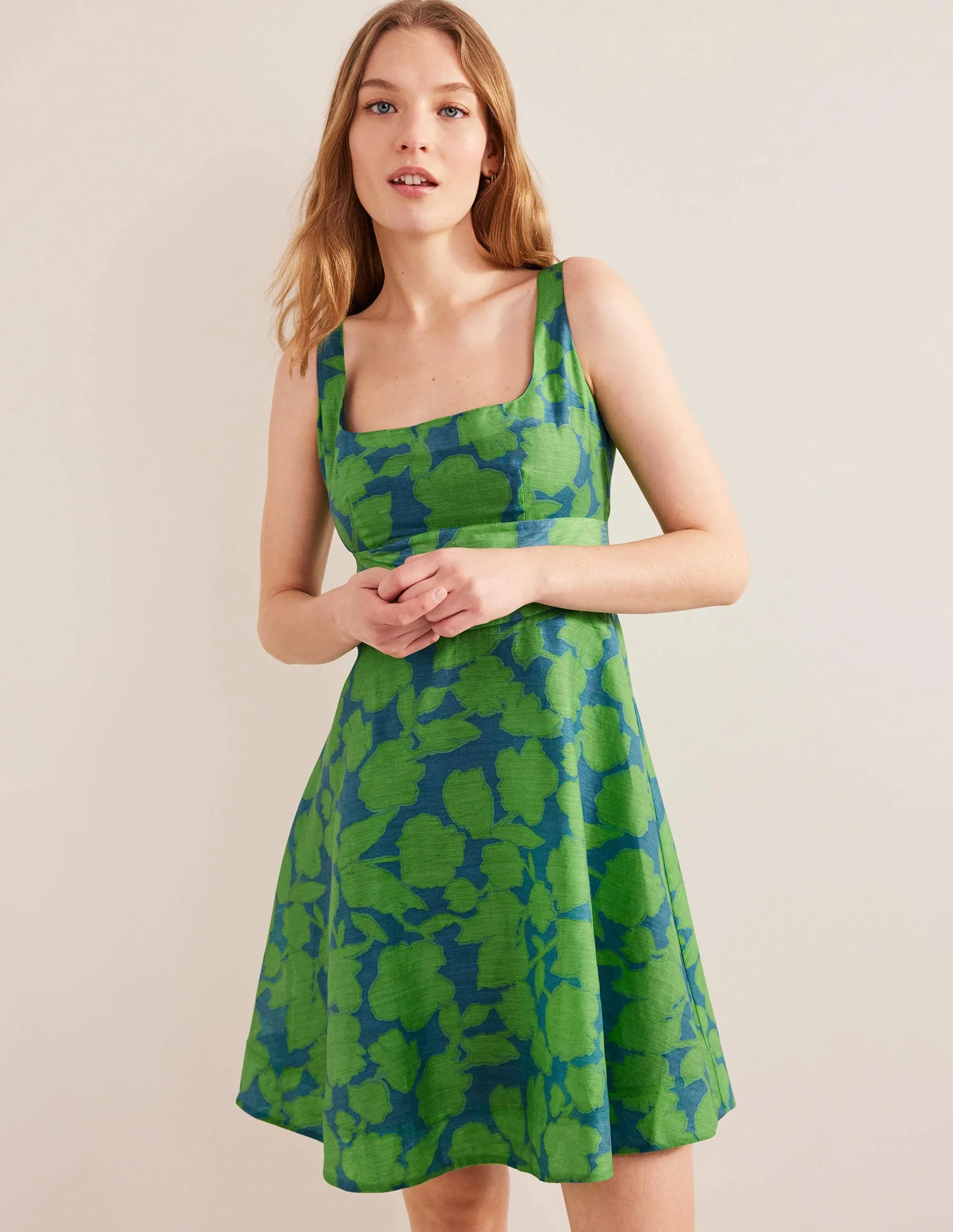 Organza Mini Dress-Jasmine Green, Windsor Bloom