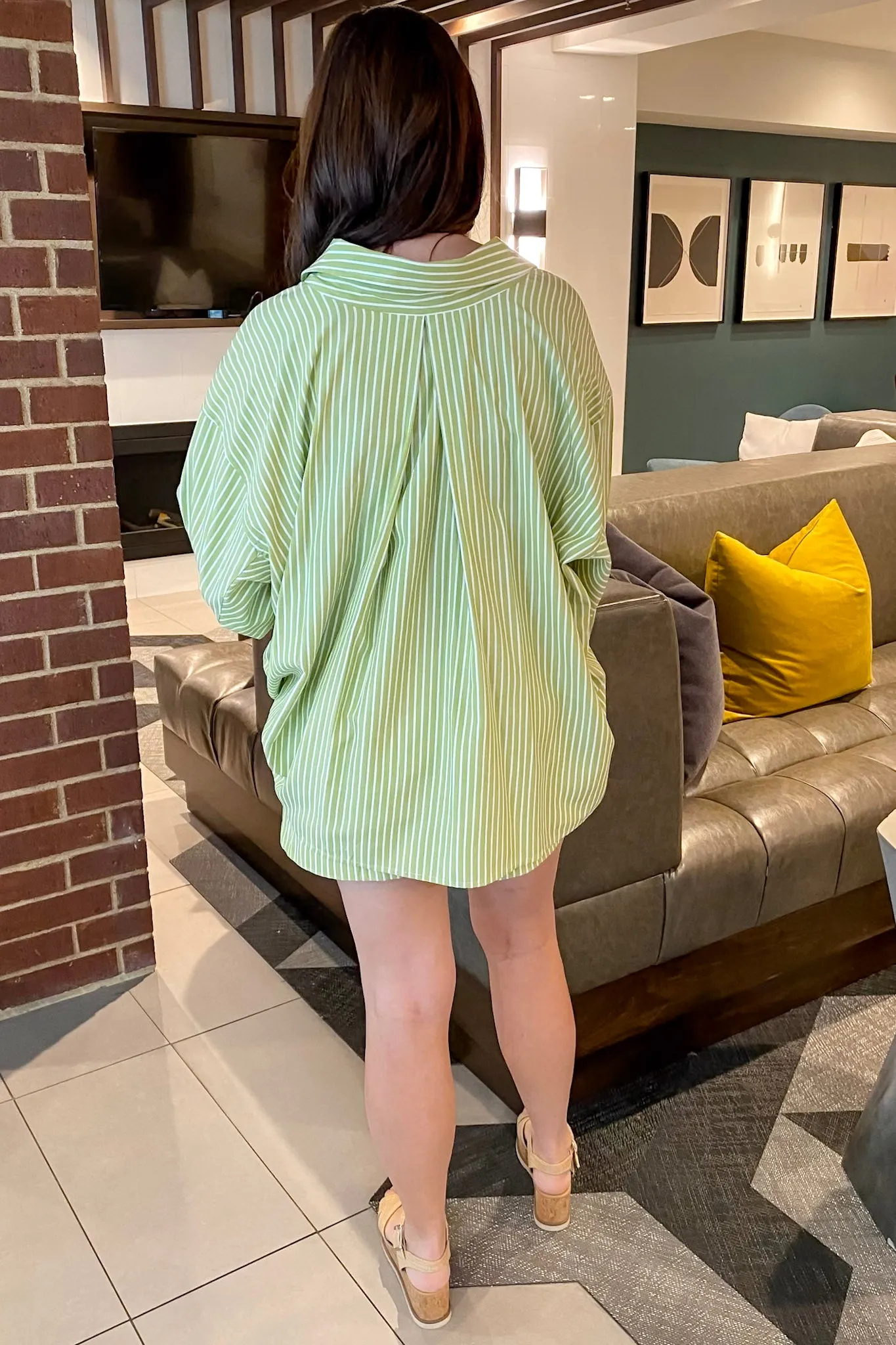 Spill The Green Tea Striped Top