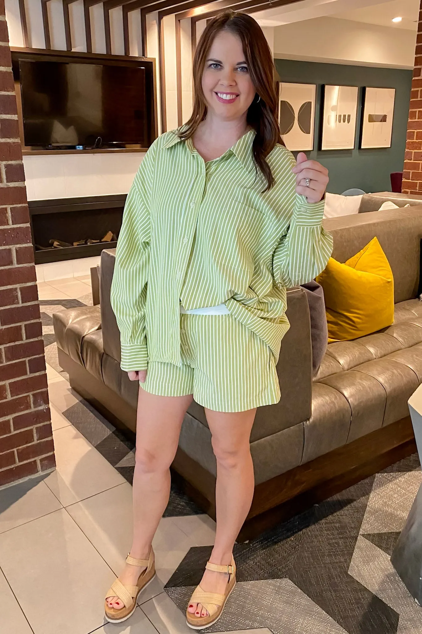 Spill The Green Tea Striped Top