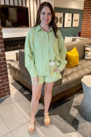 Spill The Green Tea Striped Top