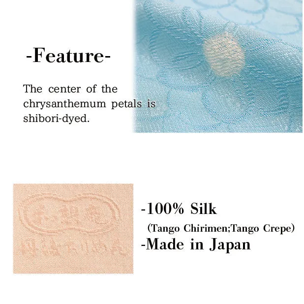 Tango Chirimen Crepe Silk Obiage;Obi Bastle -Flower Pattern
