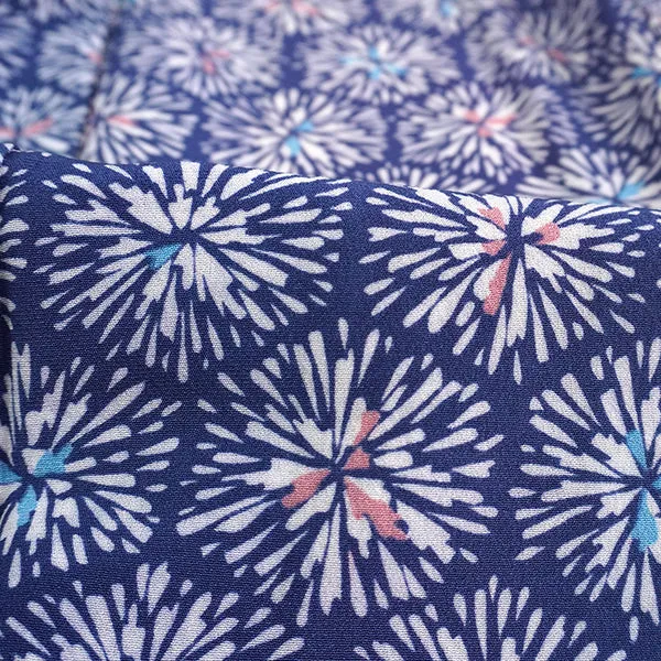 Vintage Haori Kimono Jacket Silk, Blue  base, Chrysanthemum Motif