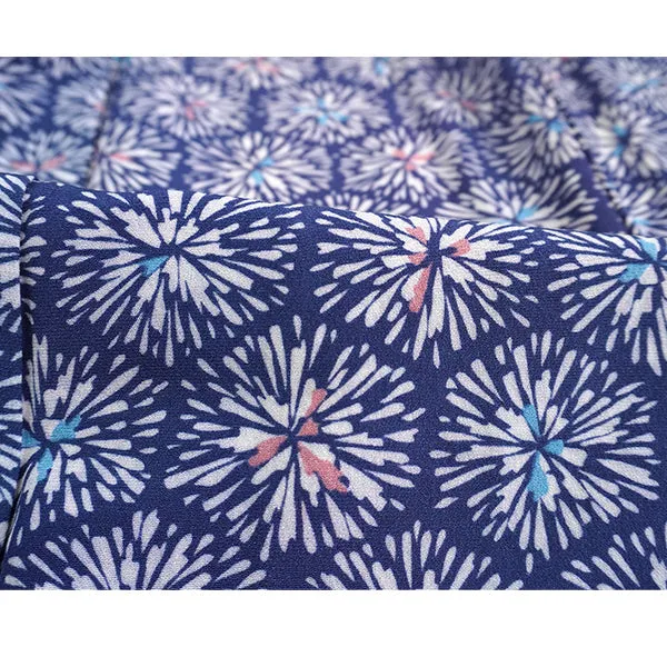 Vintage Haori Kimono Jacket Silk, Blue  base, Chrysanthemum Motif