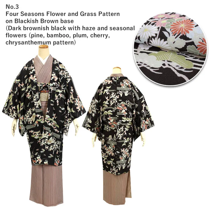 Women's Japanese Kimono Jacket/Cardigan,Haori Coat with a haori cord, Floral