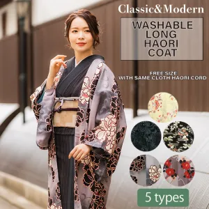 Women's Japanese Kimono Jacket/Cardigan,Haori Coat with a haori cord, Floral